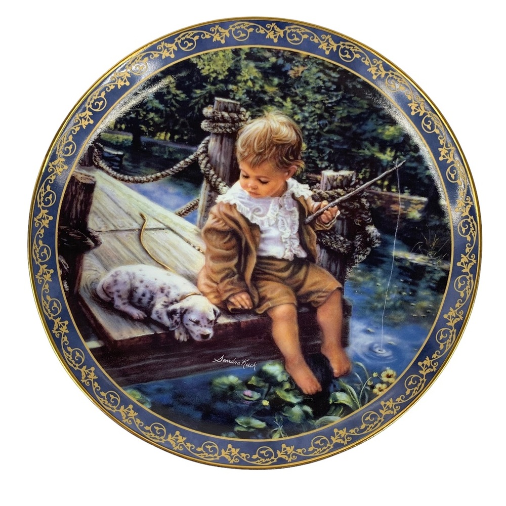 Reco "Gone Fishing" by Sandra‎ Kuck Decorative Art Plate